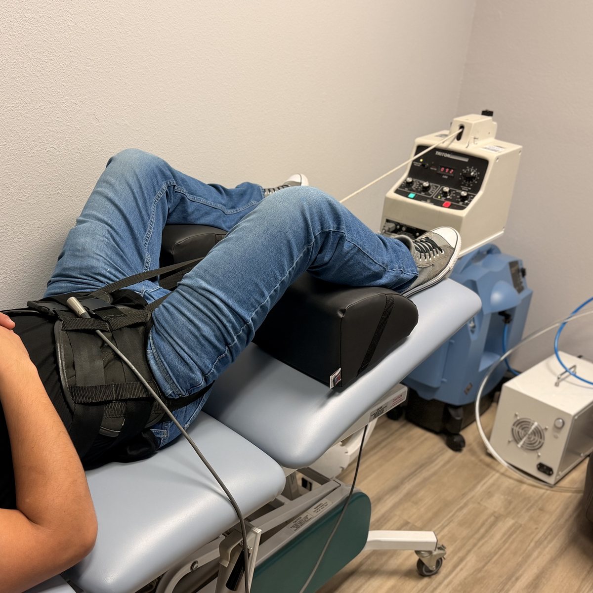 Spinal decompression table used for disc-related and sciatic symptoms at Simi Valley Spine & Wellness