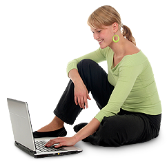 woman in her laptop